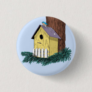 Badge Rond 2,50 Cm Illustration Birdhouse