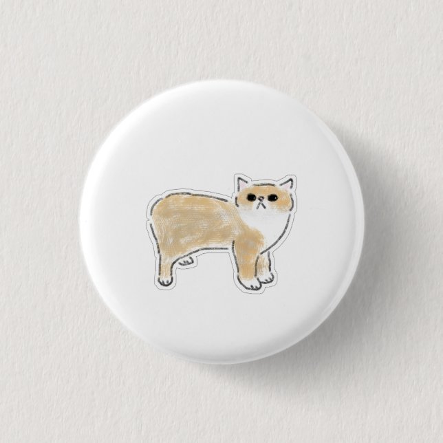 Badge Rond 2,50 Cm Illustration de chat à l'aquarelle mignonne (Devant)