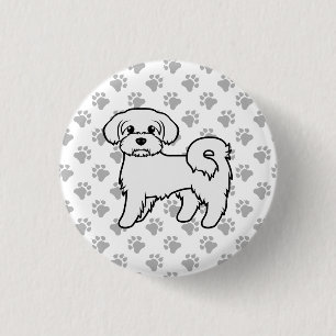 Badge Rond 2,50 Cm Illustration de chien de dessin animé mignon malta