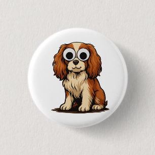 Badge Rond 2,50 Cm Illustration de chiot aux yeux Google mignons
