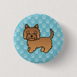 Badge Rond 2,50 Cm Illustration de dessin animé de chien Terrier Cair