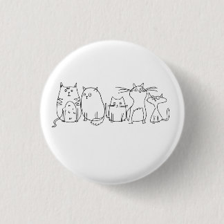 Badge Rond 2,50 Cm Illustration de dessin artistique de la chat gang