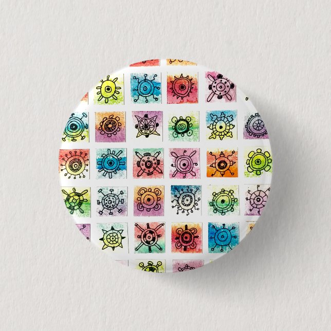 Badge Rond 2,50 Cm Illustration de formes de cercles abstraits (Devant)