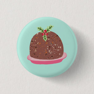 Badge Rond 2,50 Cm Illustration de nourriture de vacances Pudding de