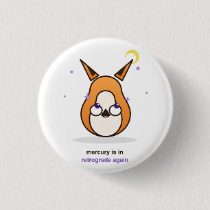 Badge Rond 2,50 Cm Illustration de renard fantaisiste