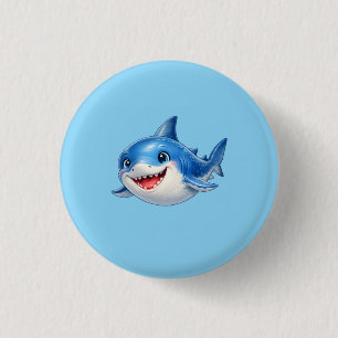 Badge Rond 2,50 Cm Illustration de requin mignon aux grands yeux Anim