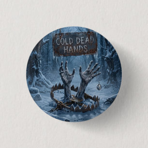 Badge Rond 2,50 Cm Illustration d'horreur gothique de mains gelées