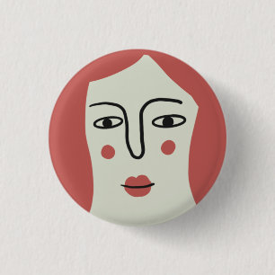 Badge Rond 2,50 Cm Illustration du visage de la fille