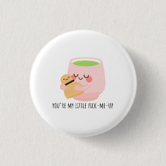 Badge Rond 2,50 Cm Illustration d'un carré de thé matcha