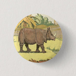 Badge Rond 2,50 Cm Illustration d'un livre d'histoires de Rhinoceros