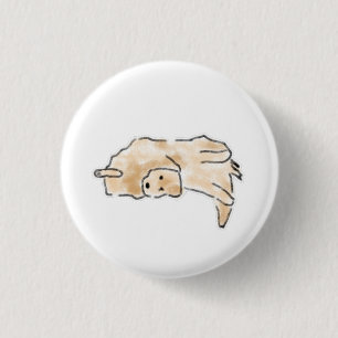 Badge Rond 2,50 Cm Illustration mignonne de chien paresseux allongé d