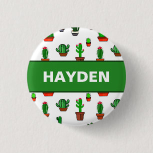 Badge Rond 2,50 Cm Illustrations de cactus mignons Motif Personnalisé