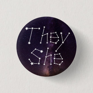 Badge Rond 2,50 Cm Ils/Elle Galaxy Starry Night Sky Constellation Pro