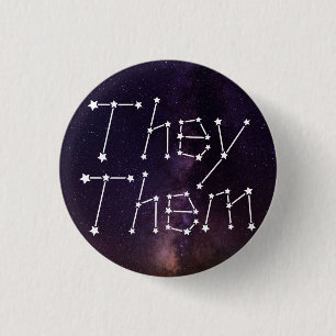 Badge Rond 2,50 Cm Ils/Eux Galaxy Starry Night Sky Constellation Pr
