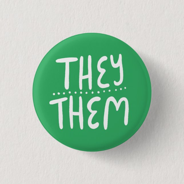 Badge Rond 2,50 Cm ILS/EUX Prononononononononouns Green Handlettering (Devant)