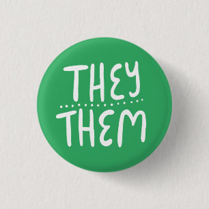 Badge Rond 2,50 Cm ILS/EUX Prononononononononouns Green Handlettering