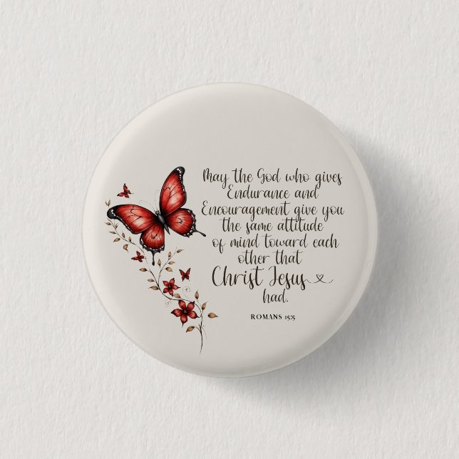 Badge Rond 2,50 Cm Image du verset biblique Romains 15:5 (Devant)