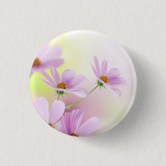 Badge Rond 2,50 Cm Image personnalisée et aquarelle de fleur rose