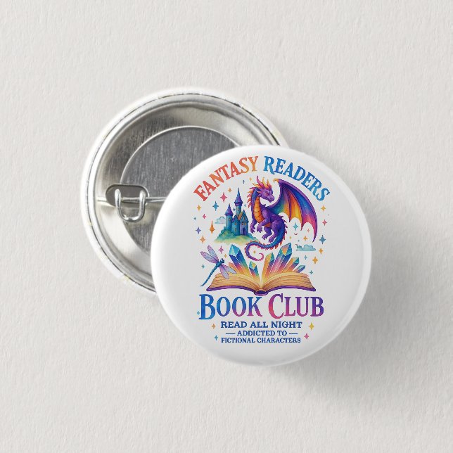 Badge Rond 2,50 Cm Imaginaire Readers Book Club... (Devant & derrière)