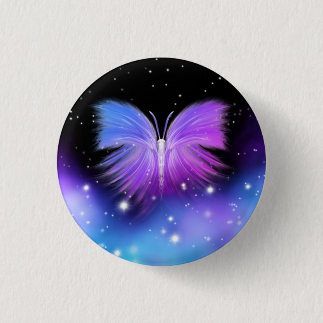 Badge Rond 2,50 Cm Imaginaire spatial Papillon cosmique (Devant)