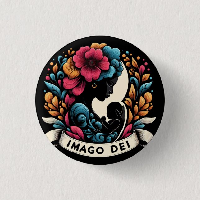 Badge Rond 2,50 Cm Imago Dei, Image de Dieu, (Devant)