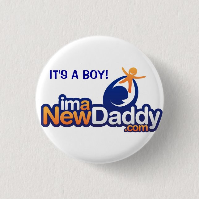 Badge Rond 2,50 Cm ImANewDaddy c'est un garçon (Devant)