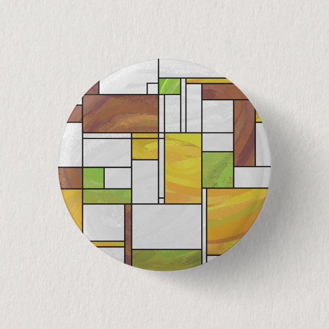 Badge Rond 2,50 Cm Impression Brown jaune vert (Devant)