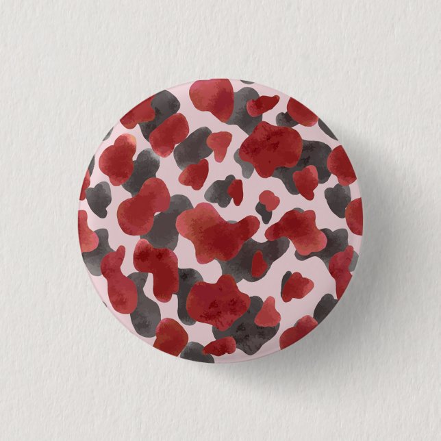 Badge Rond 2,50 Cm Impression d'animaux d'hiver à l'aquarelle rustiqu (Devant)