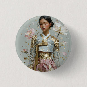 Badge Rond 2,50 Cm Impression d'art Hanbok moderne