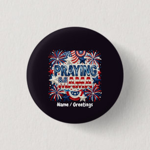 Badge Rond 2,50 Cm Impression d'art patriotique de Maman priante  Rou