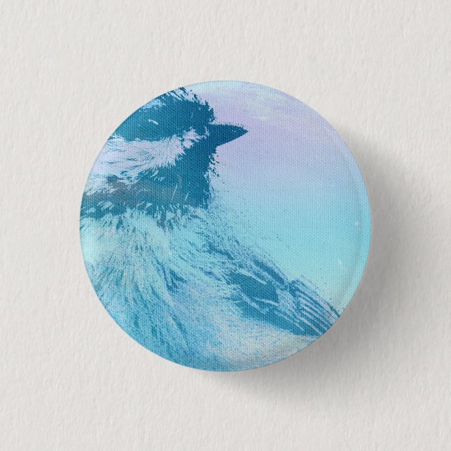Badge Rond 2,50 Cm Impression de chickadé noir plafonné (Devant)