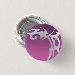 Badge Rond 2,50 Cm Impression de tatouage blanc sur dégradé violet