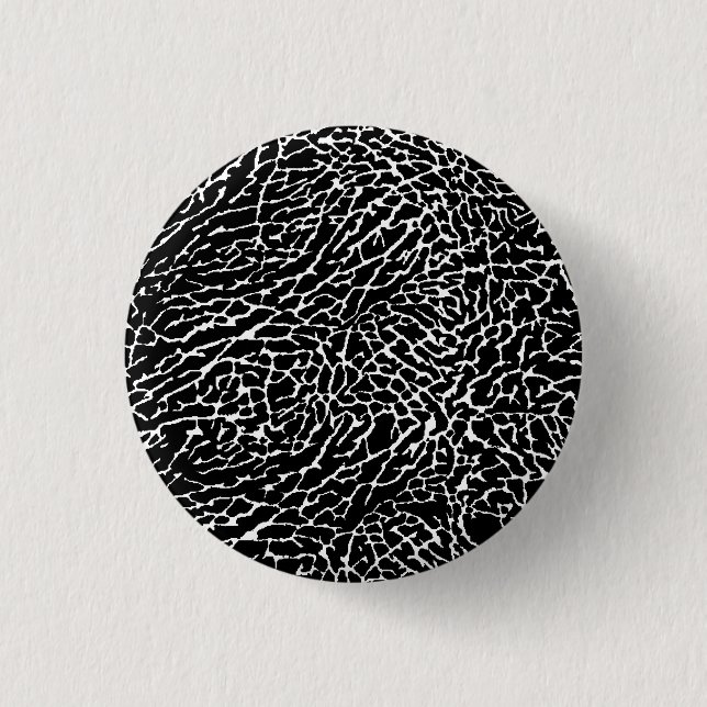 Badge Rond 2,50 Cm Impression d'éléphant noir et blanc (Devant)