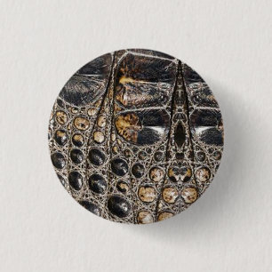 Badge Rond 2,50 Cm Impression en cuir de peau d'alligator américain m