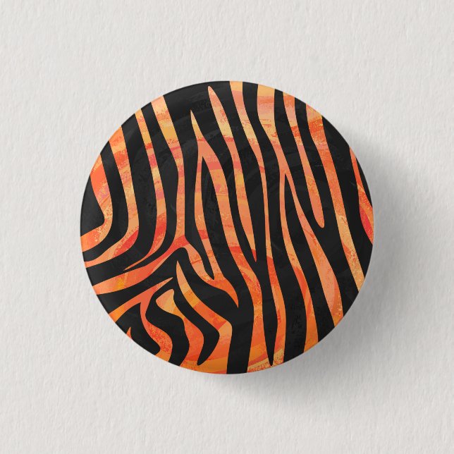 Badge Rond 2,50 Cm Impression noire et orange Zebra (Devant)