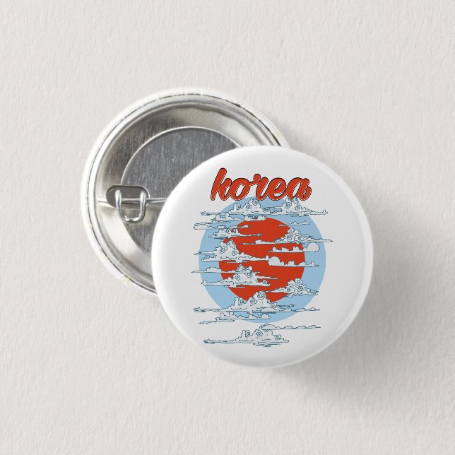 Badge Rond 2,50 Cm Impression photo de Corée (Devant & derrière)