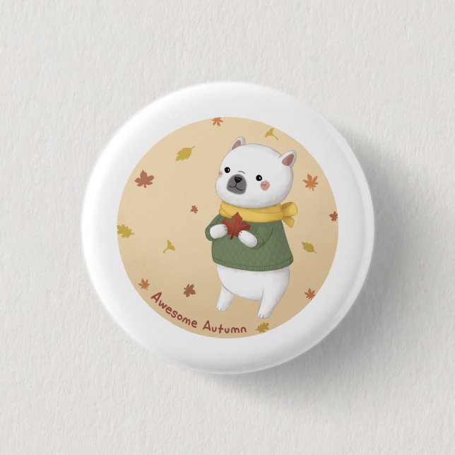 Badge Rond 2,50 Cm Impressionnant Art d'automne (Devant)
