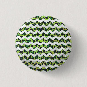 Badge Rond 2,50 Cm Imprimé léopard chevron noir et vert