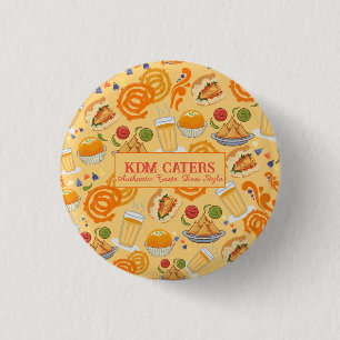 Badge Rond 2,50 Cm Indian Street Food Motif Colorful Festive Chai