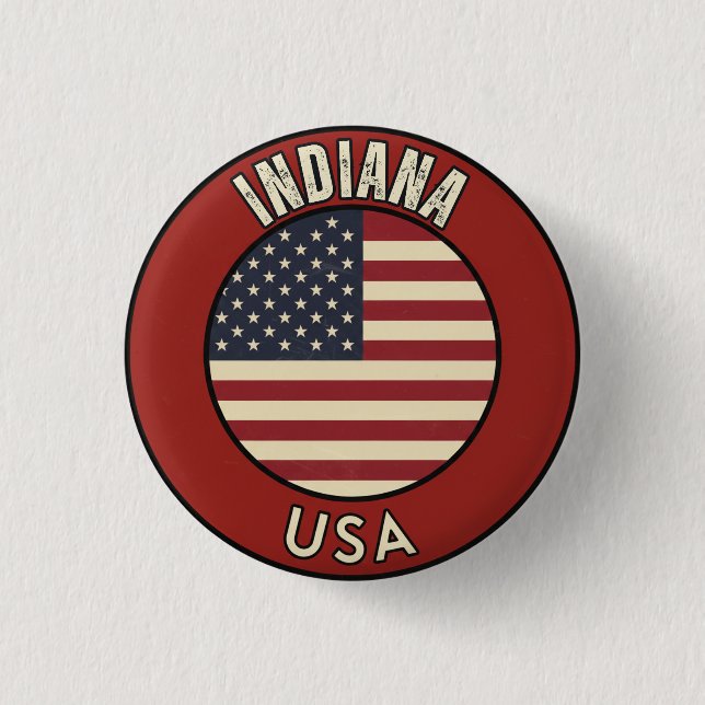 Badge Rond 2,50 Cm Indiana United States of America  (Devant)