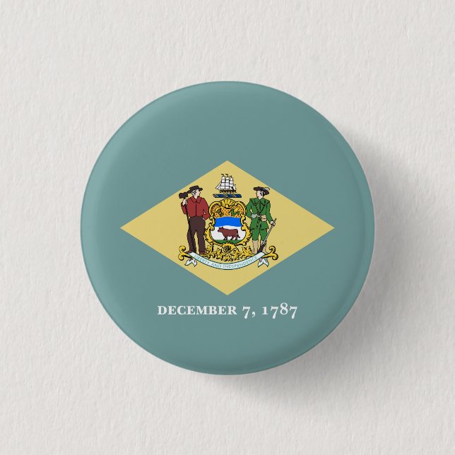 Badge Rond 2,50 Cm Indicateur d'état du Delaware (Devant)