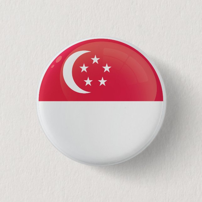 Badge Rond 2,50 Cm Indicateur d'icône ronde de Singapour (Devant)