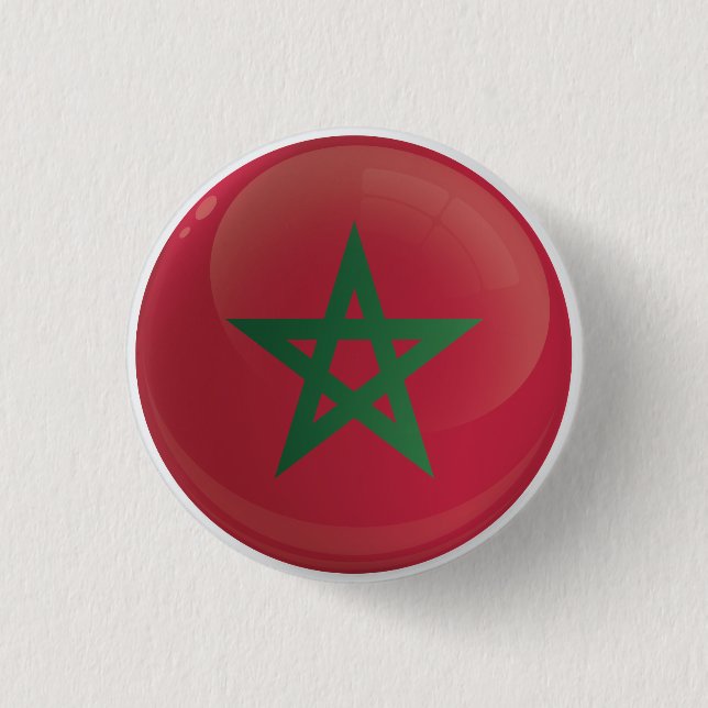 Badge Rond 2,50 Cm Indicateur d'icône ronde Maroc (Devant)
