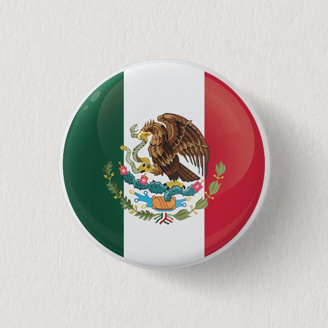 Badge Rond 2,50 Cm Indicateur d'icône ronde mexicaine (Devant)
