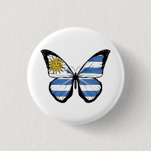Badge Rond 2,50 Cm Indicateur papillon Uruguay