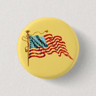 Badge Rond 2,50 Cm Indicateur Stars & Stripes -