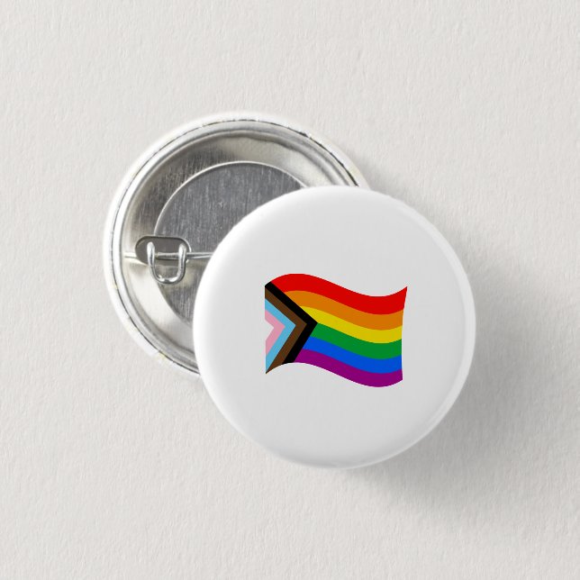 Badge Rond 2,50 Cm Indicateur Wavy Progress Pride (Devant & derrière)