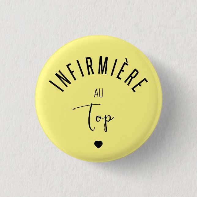 Badge Rond 2,50 Cm Infirmière au sommet (Devant)