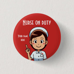 Badge Rond 2,50 Cm Infirmière En Service Conception Petit Bouton Rond