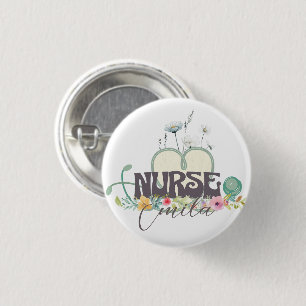 Badge Rond 2,50 Cm Infirmière Jardin Floral Votre Nom